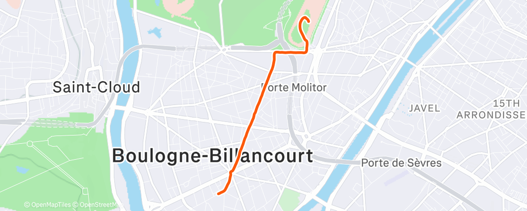 Map of the activity, Утренний забег