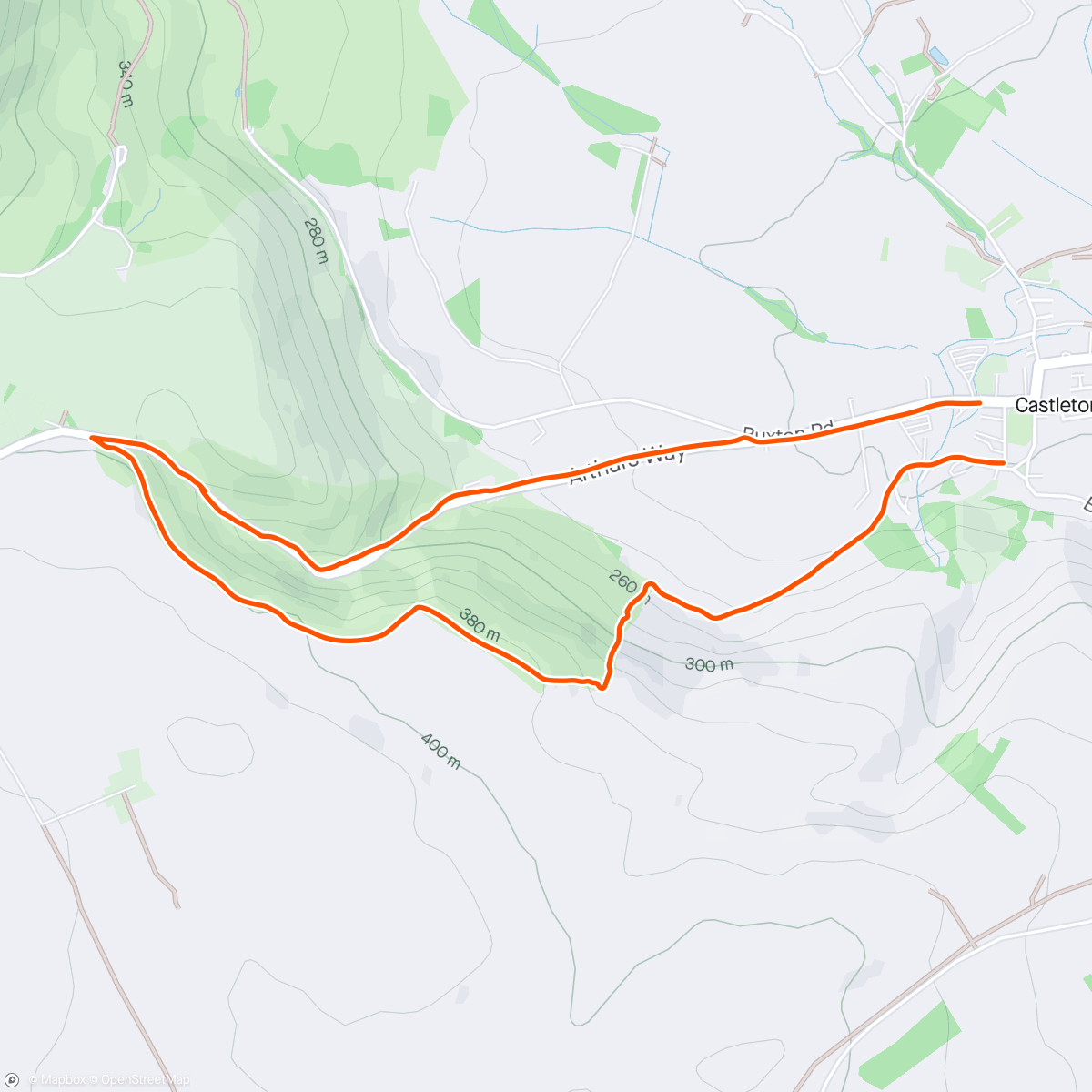 Mapa da atividade, Winnats Pass Walk