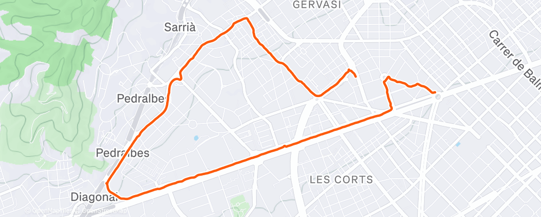 Map of the activity, Morning Run