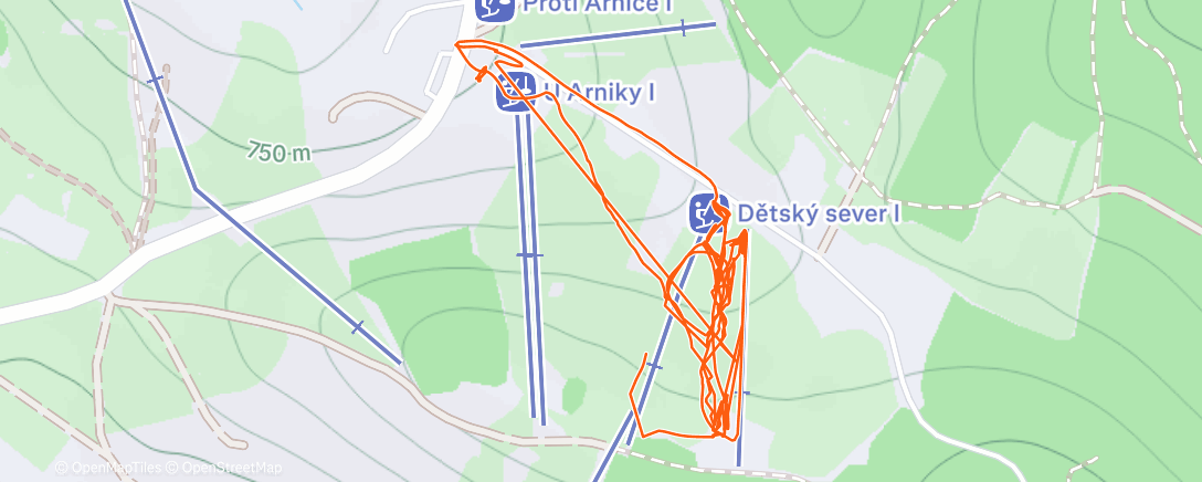 Map of the activity, Maťův první snowboard