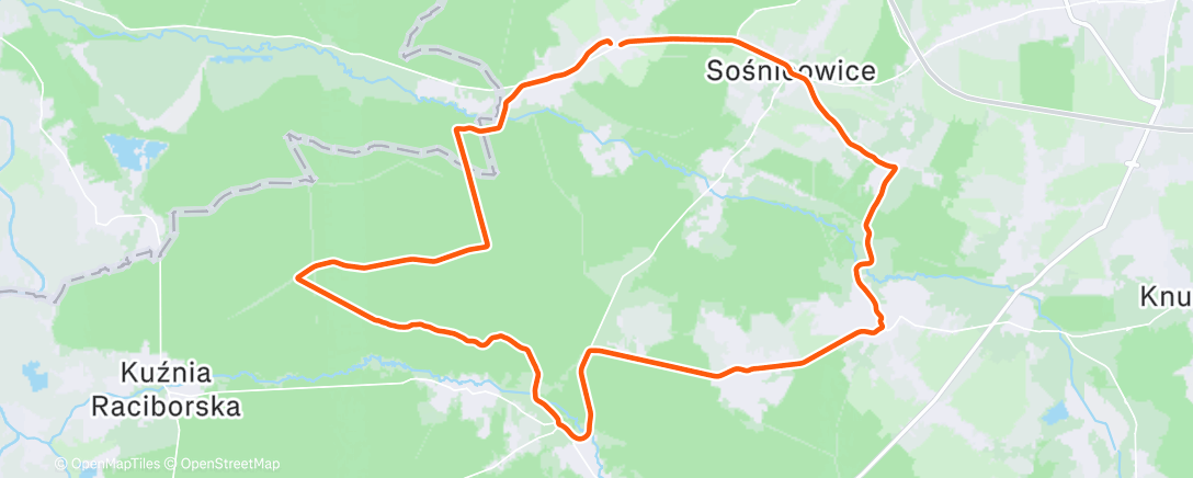 Map of the activity, Cycling