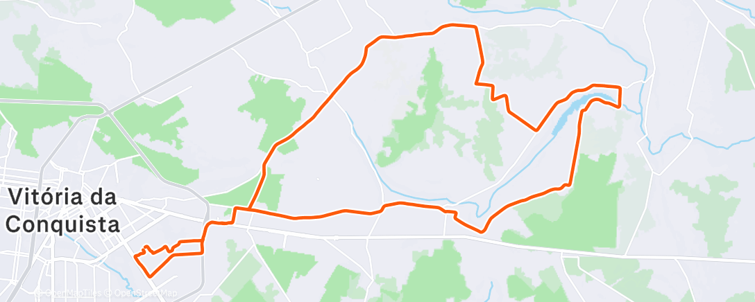 Map of the activity, Pedalada de mountain bike vespertina
