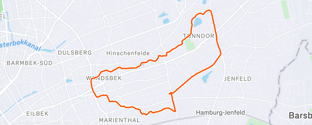 Map of the activity, Mittagsrunde an der Wandse entlang