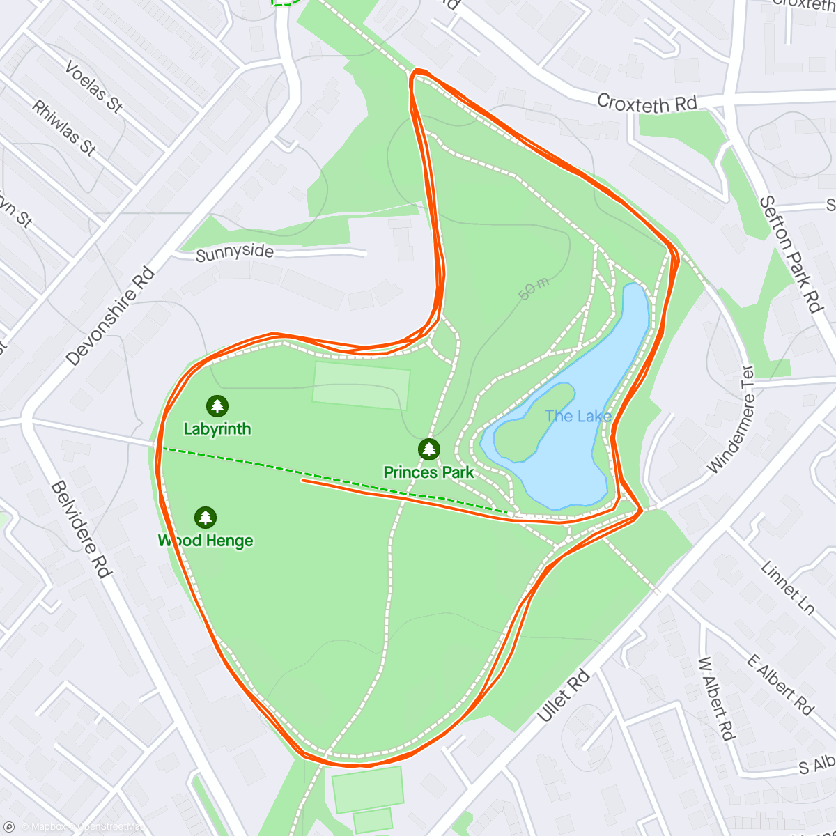 Map of the activity, 50th location,  off to Princes Park 🌳 🌲 and then an amazing bakery 🥮 🧁 🥐 😍