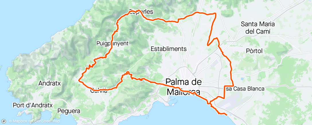 Map of the activity, Mallorca dag 4, Galilea