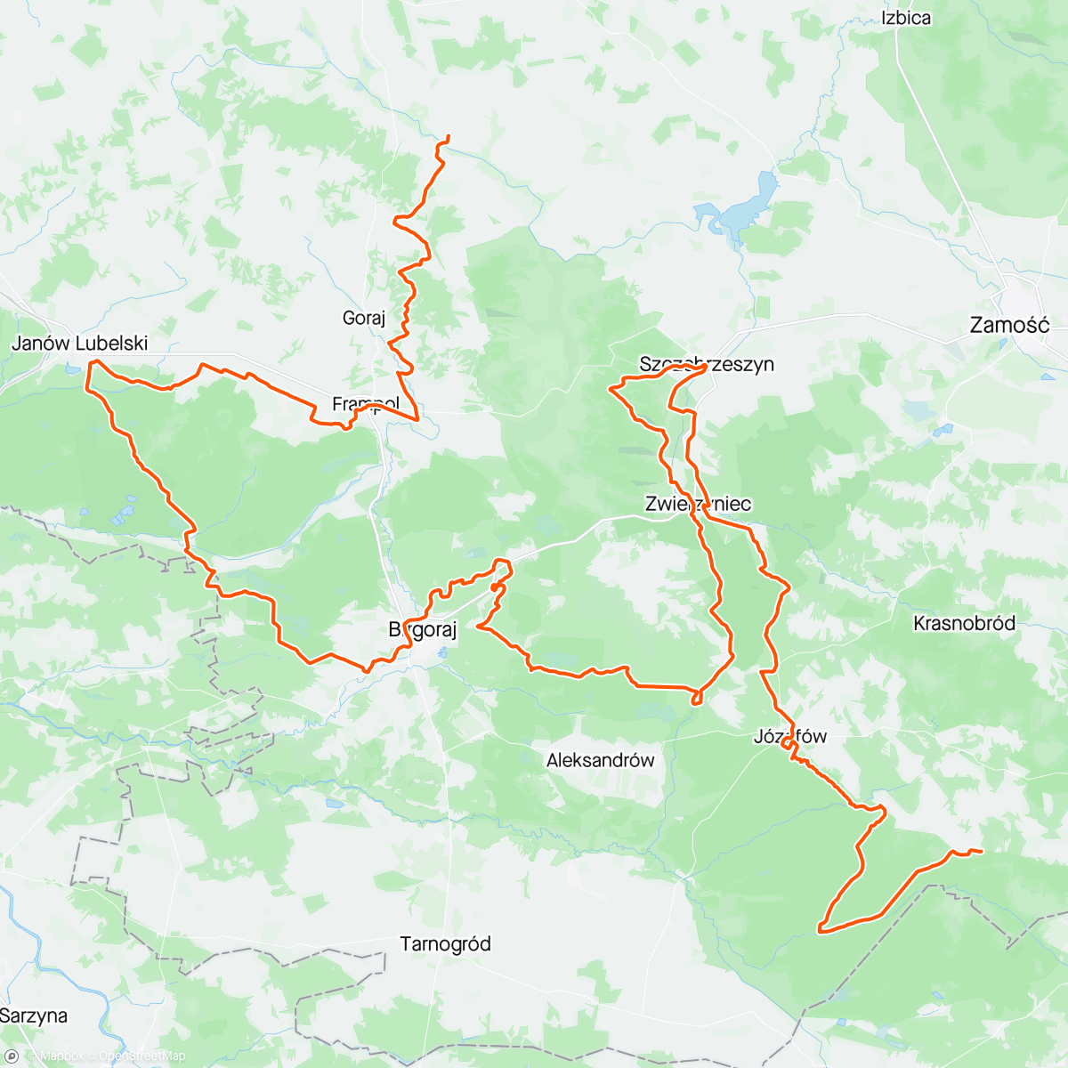 Map of the activity, Ultra Roztocze DNF :/