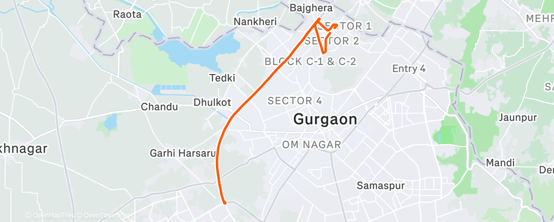 Map of the activity, Morning Run