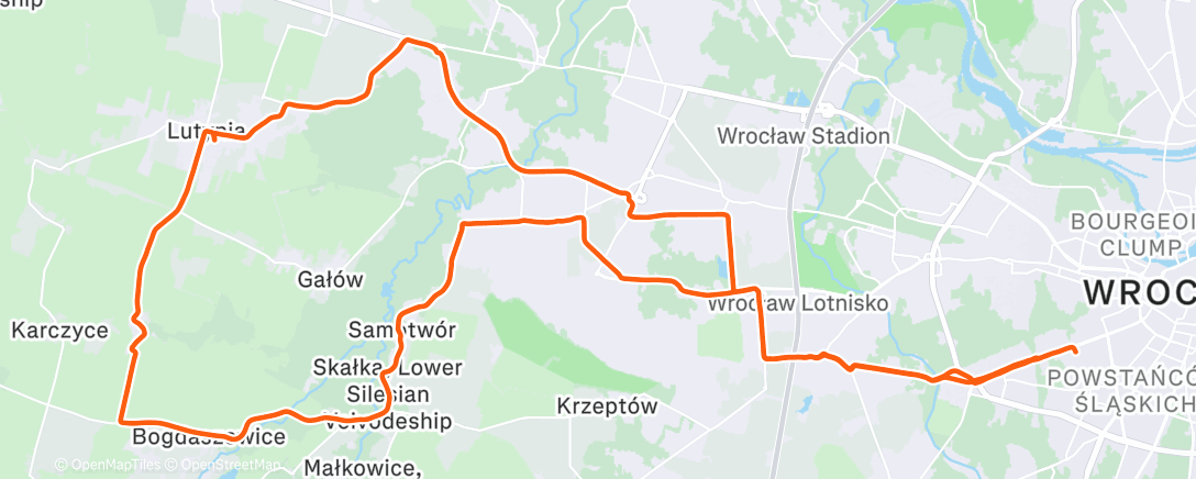 Map of the activity, Lunch Ride