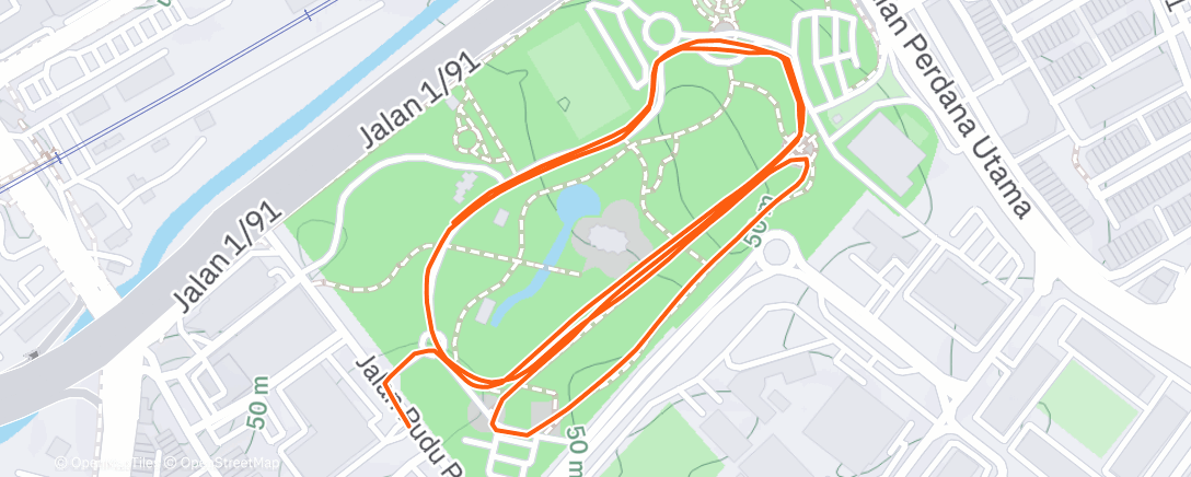 Map of the activity, Evening Run