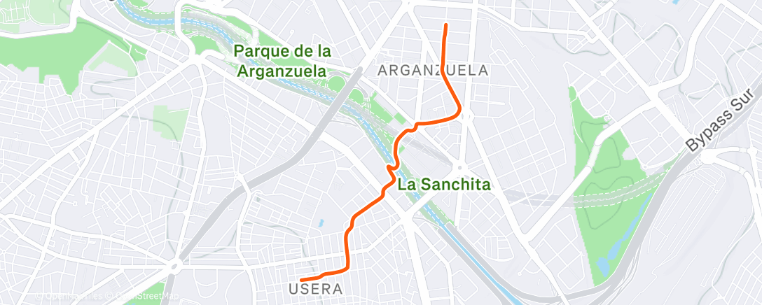 Map of the activity, Night Ride