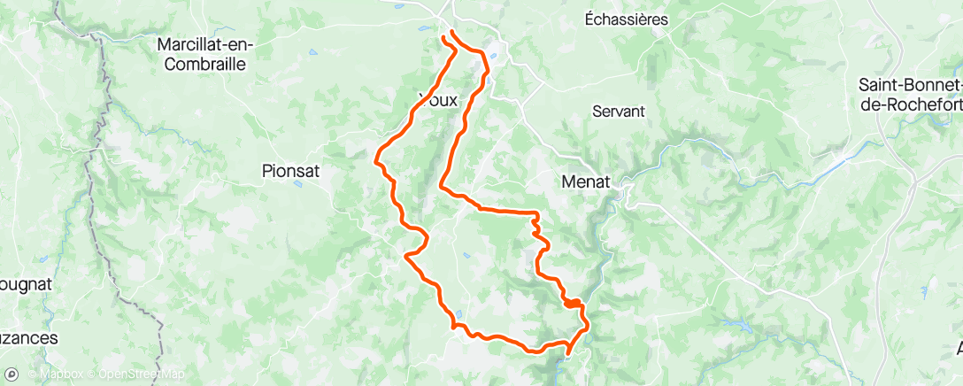 Mapa da atividade, Auvergne Sud est avec Jacky et Thibaut