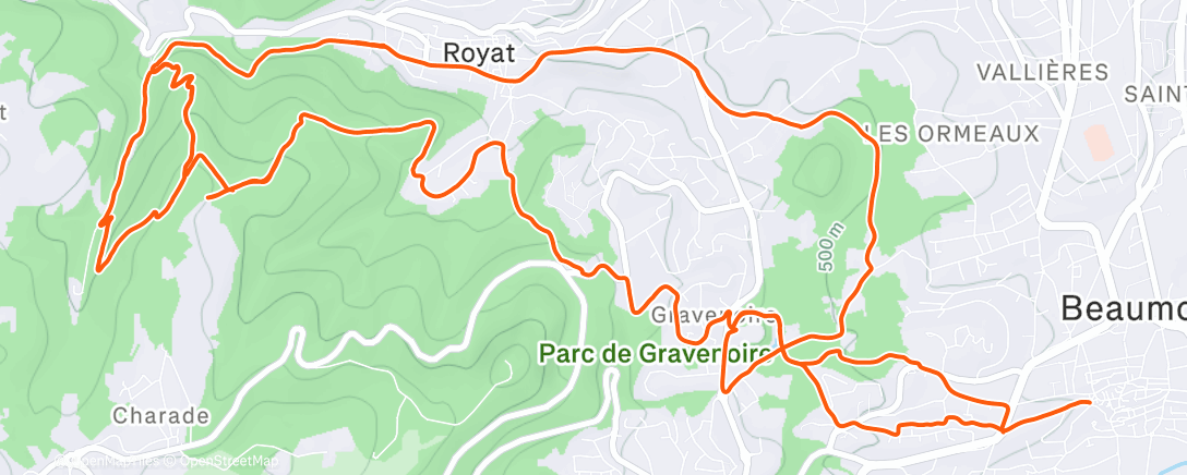 Map of the activity, Afternoon Mountain Bike Ride