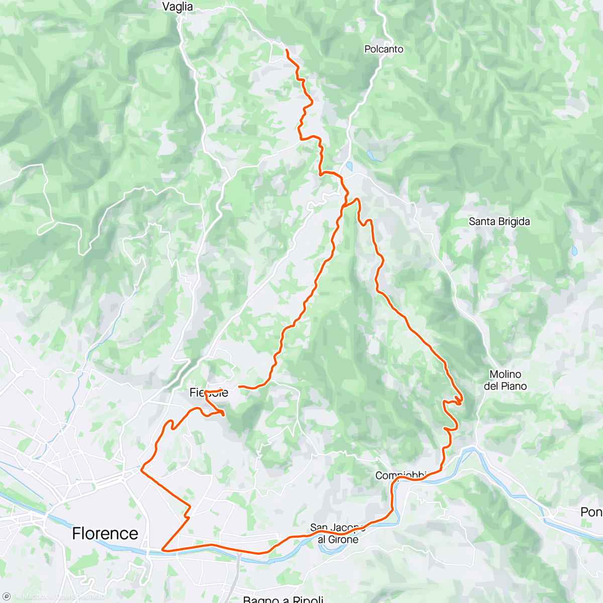 Map of the activity, Monteloro e Bivigliano
