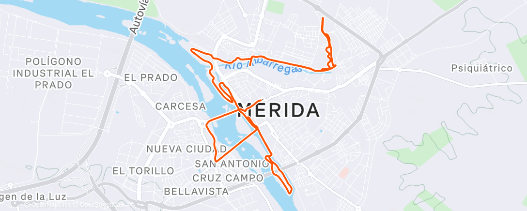 Map of the activity, Carrera a la hora del almuerzo