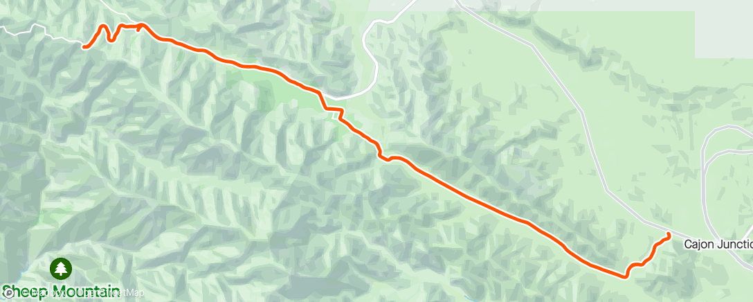 Map of the activity, Long Pine Canyon to Blue Ridge
