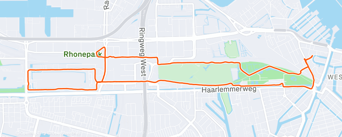 Map of the activity, Course à pied dans l'après-midi