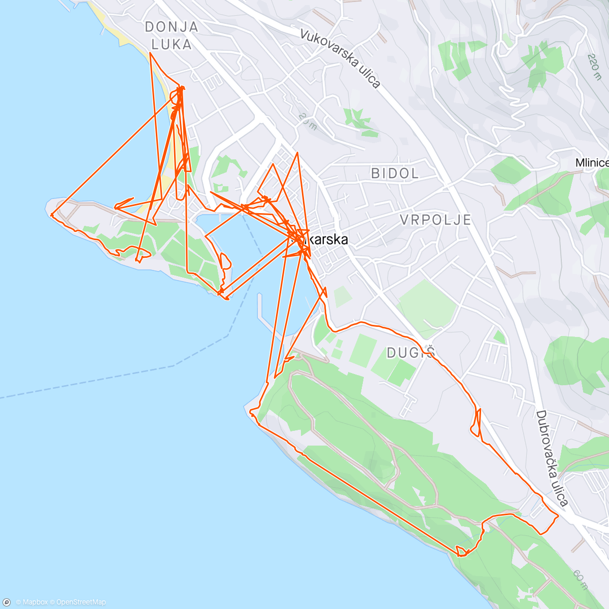 Map of the activity, Caminha na Riviera