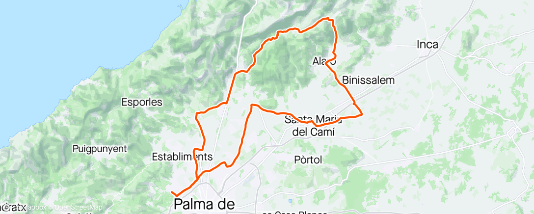 Map of the activity, Morning Orient Ride