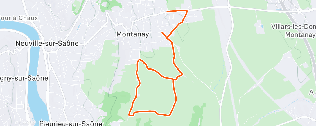 Map of the activity, Course à pied le matin avec mon frère 🏃