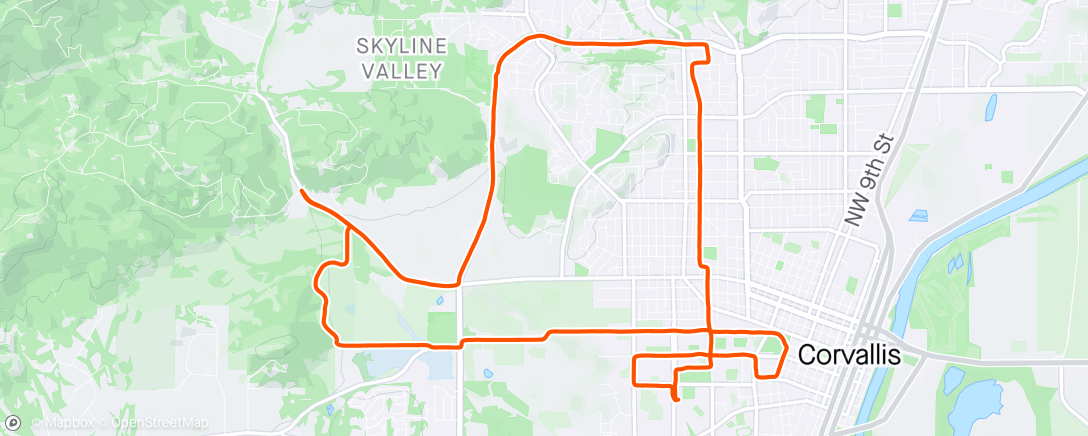 Map of the activity, Corvallis Half Marathon 2024