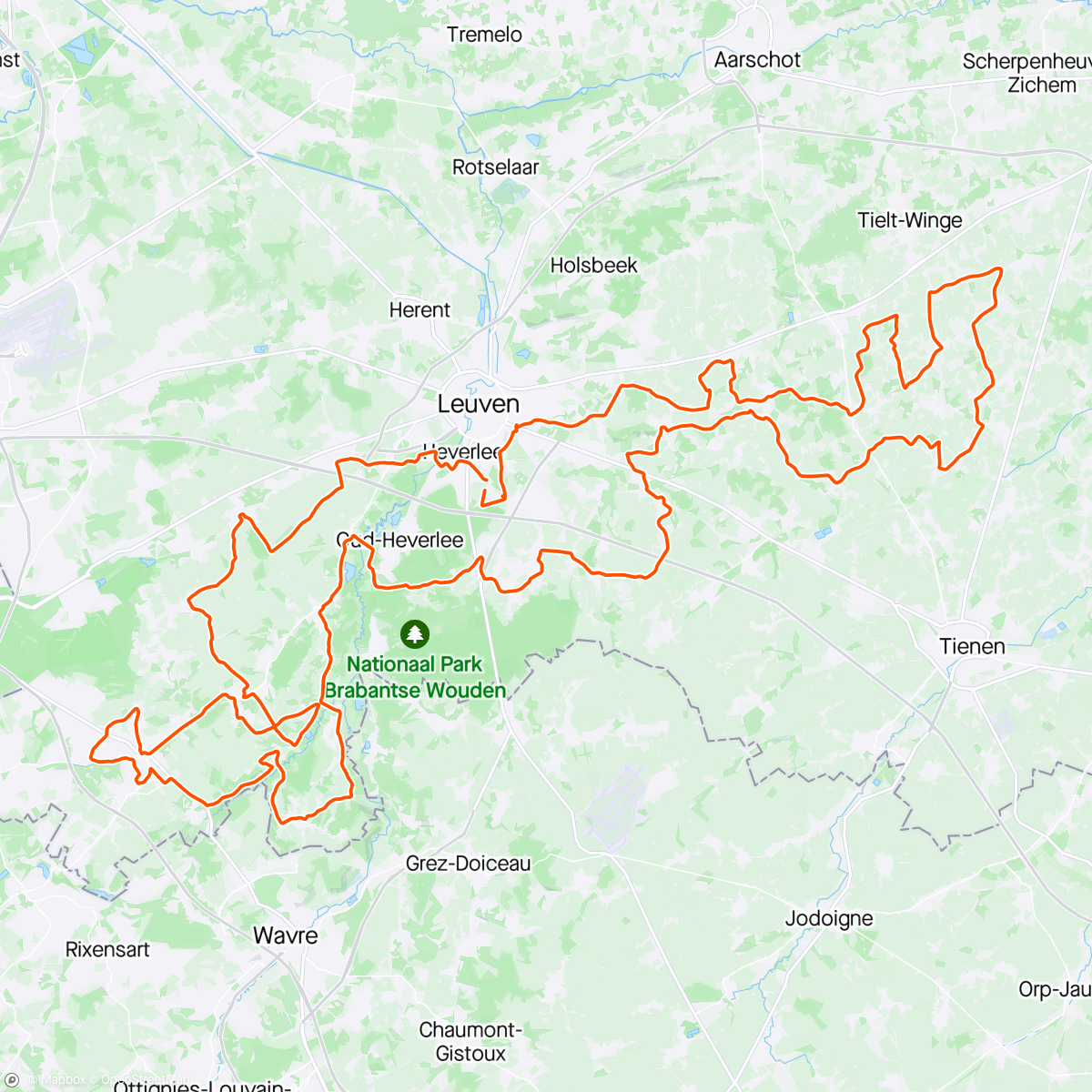 Map of the activity, Als een pijl door Brabant.