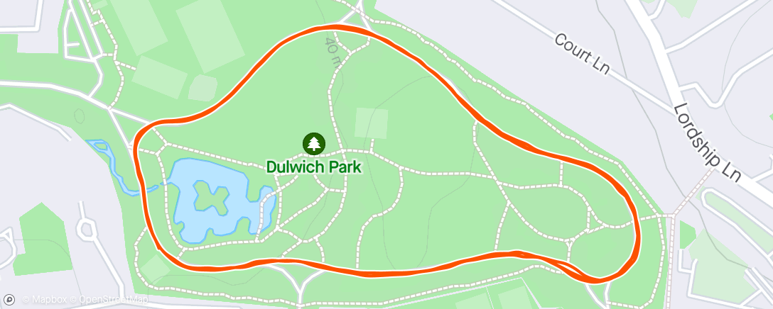 活动地图，Dulwich parkrun