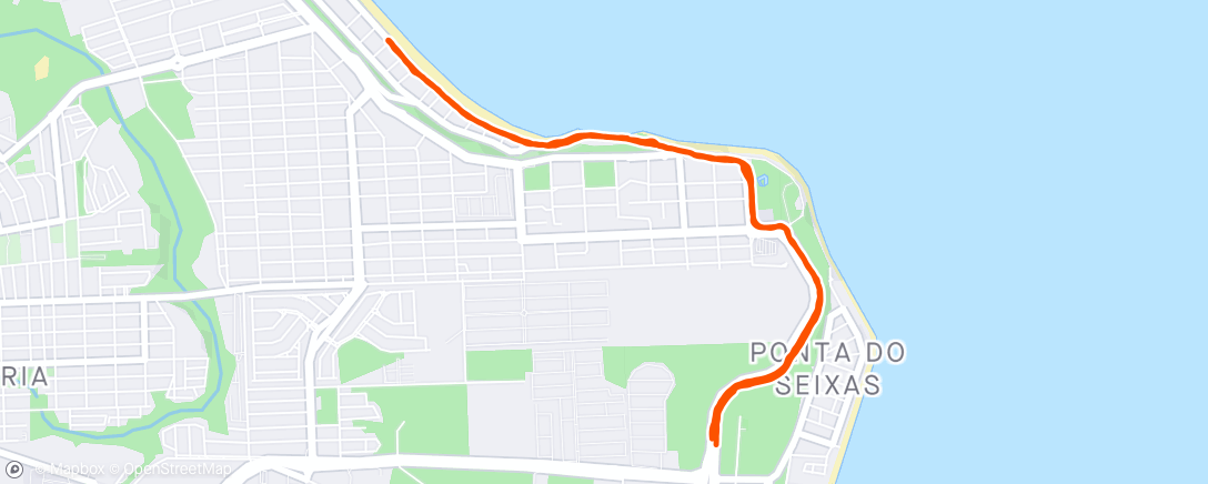 Map of the activity, 70% Corrida e 30% caminhada com a esposa