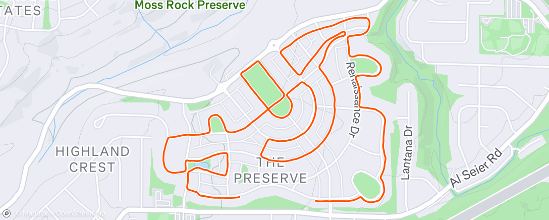 Map of the activity, Evening Walk