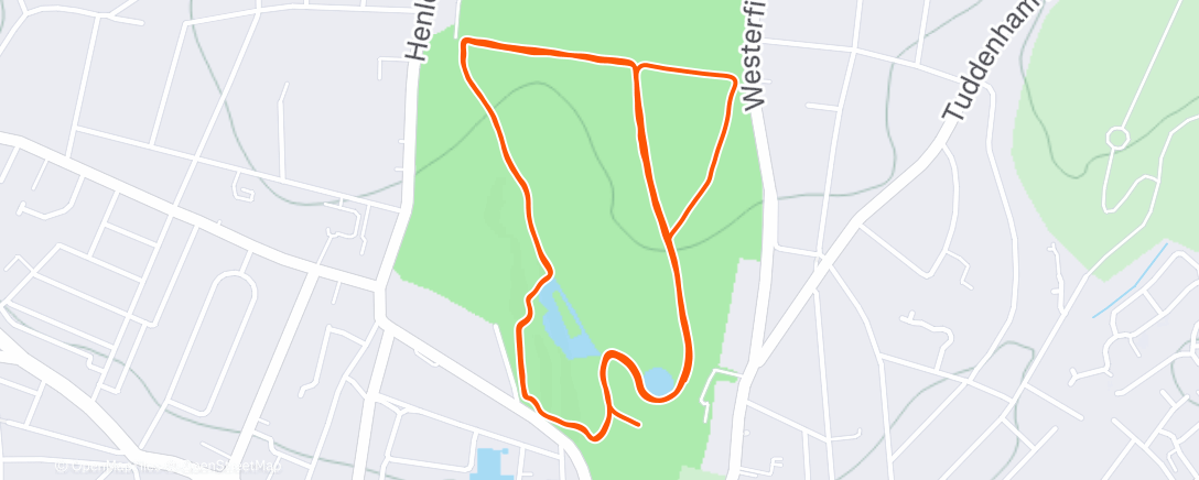 Map of the activity, Morning Run - Chris beat Ezra!