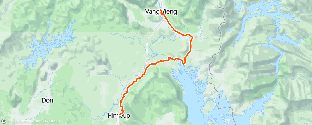 Map of the activity, Vang Vieng - Hinheup