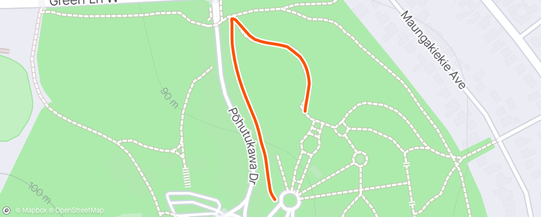 Map of the activity, Postparkrunwarmdown with Charlotte