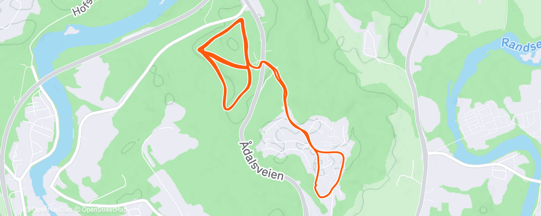 Map of the activity, 10k på moen