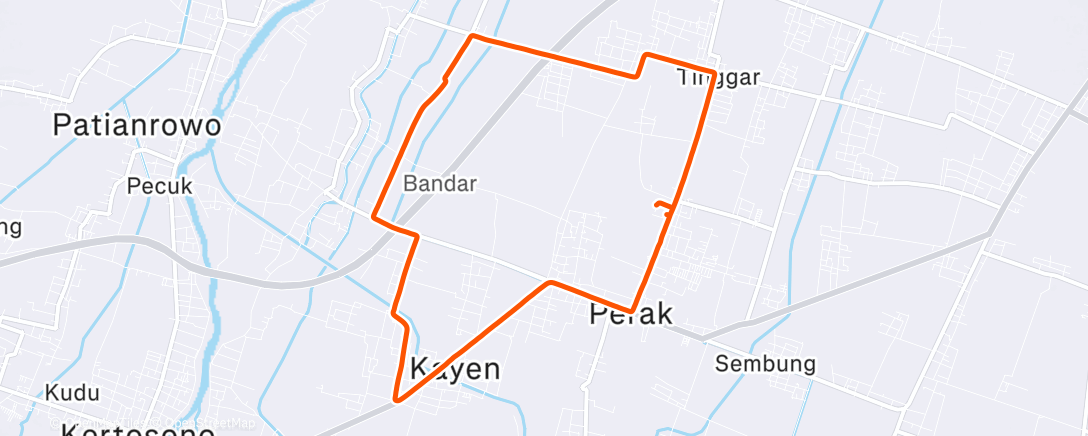 Map of the activity, Bersepeda Sore