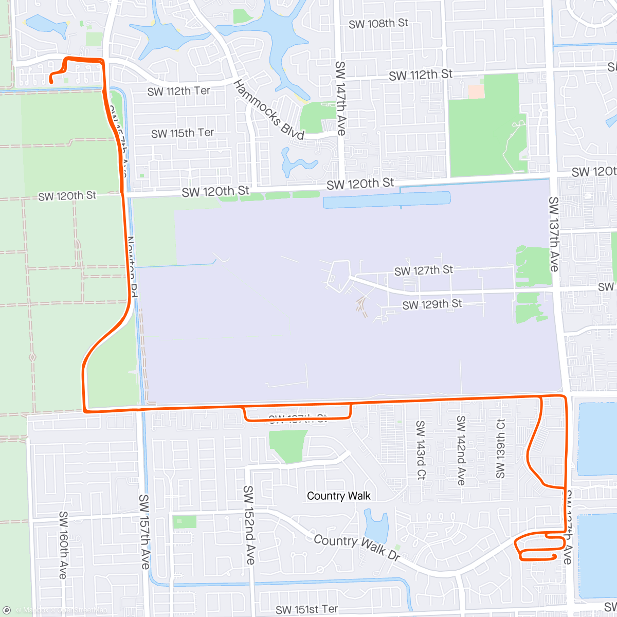 Map of the activity, Evening Ride