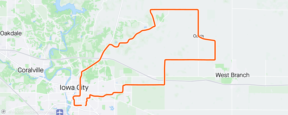 Map of the activity, Monday Night Gravel