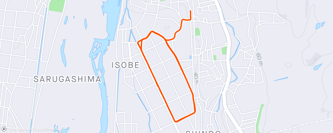 Map of the activity, 3分走×5