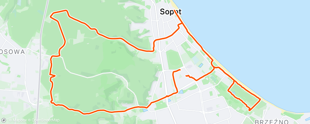 Map of the activity, Evening Ride
