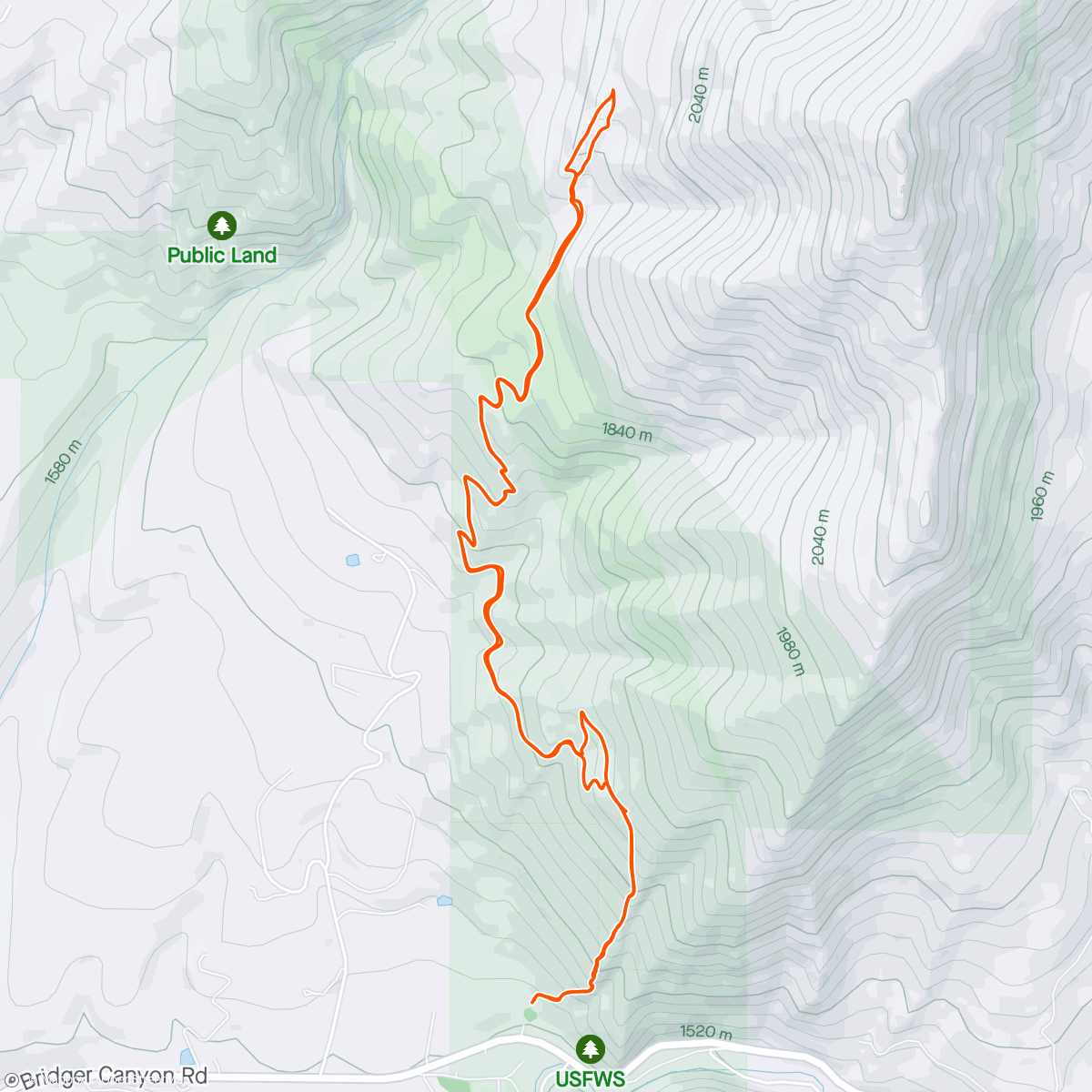Map of the activity, M lap with cassi with steep descent extra credit