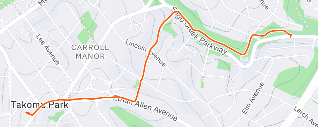 Map of the activity, End of ride