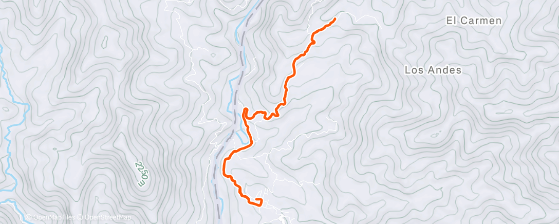 Map of the activity, Vda. Los Andes