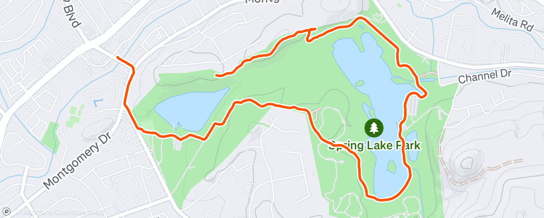 Map of the activity, Afternoon Run