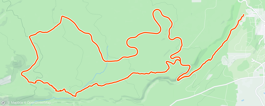 Map of the activity, Fire road to double track to single track — Graveler