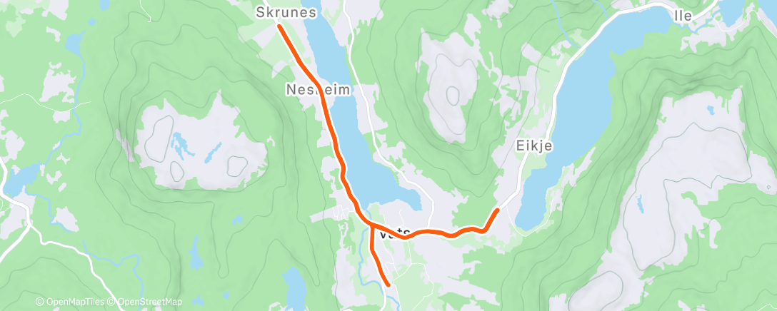 Map of the activity, Evening Run