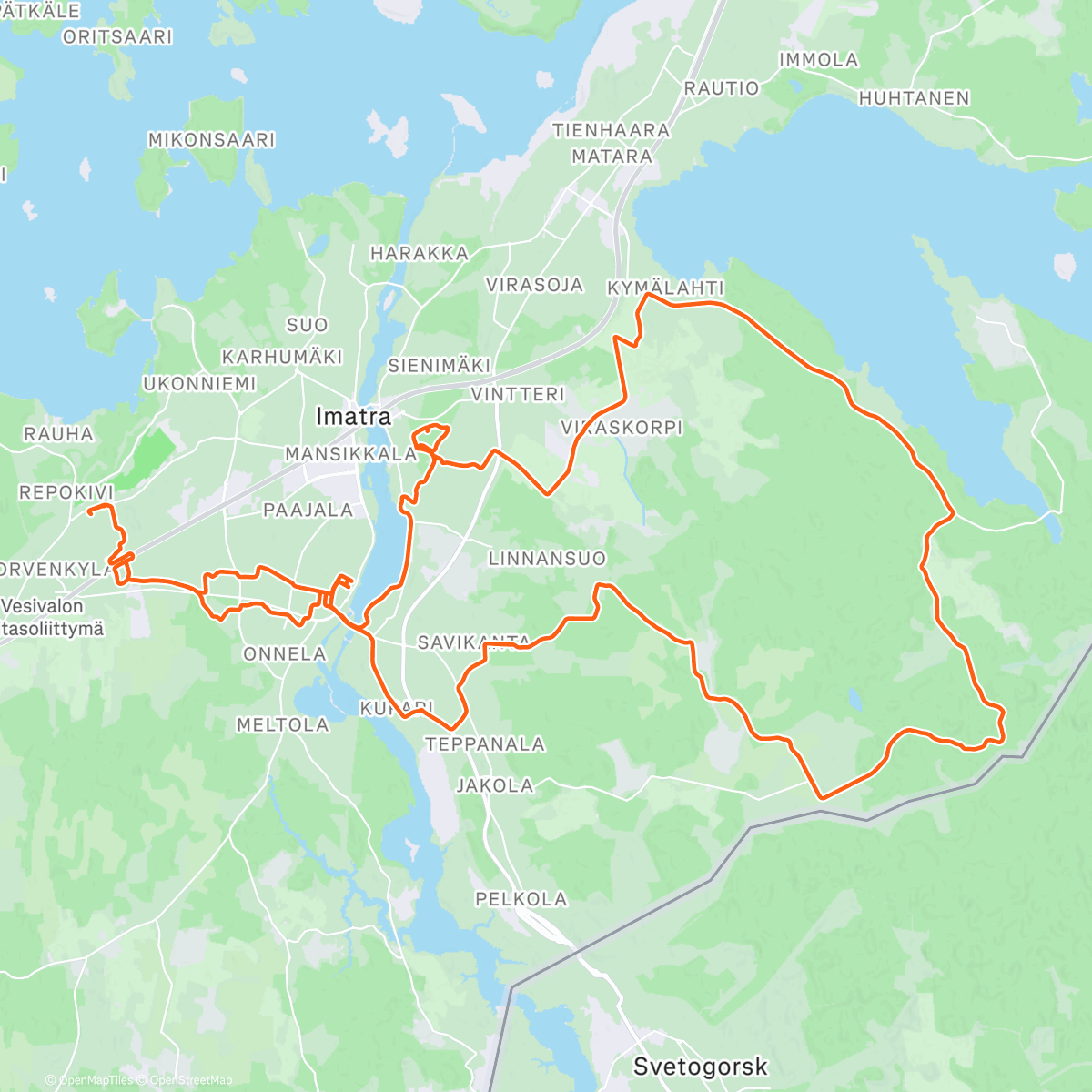 Map of the activity, Imatralaisten kanssa Joulugravel