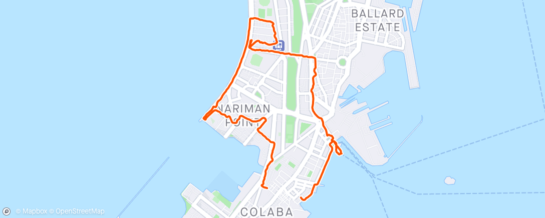 Map of the activity, Nariman Point Walk