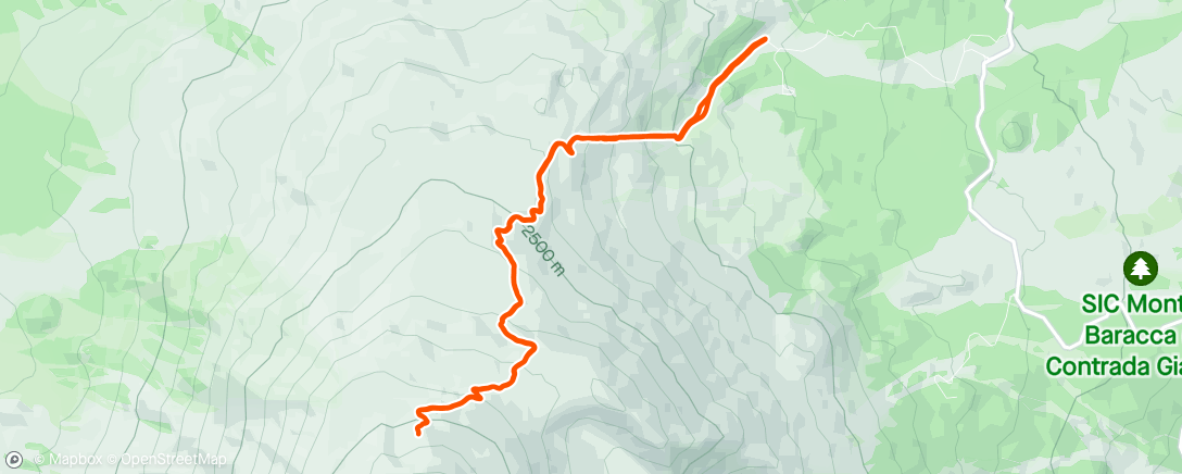 Map of the activity, Etna fra nord