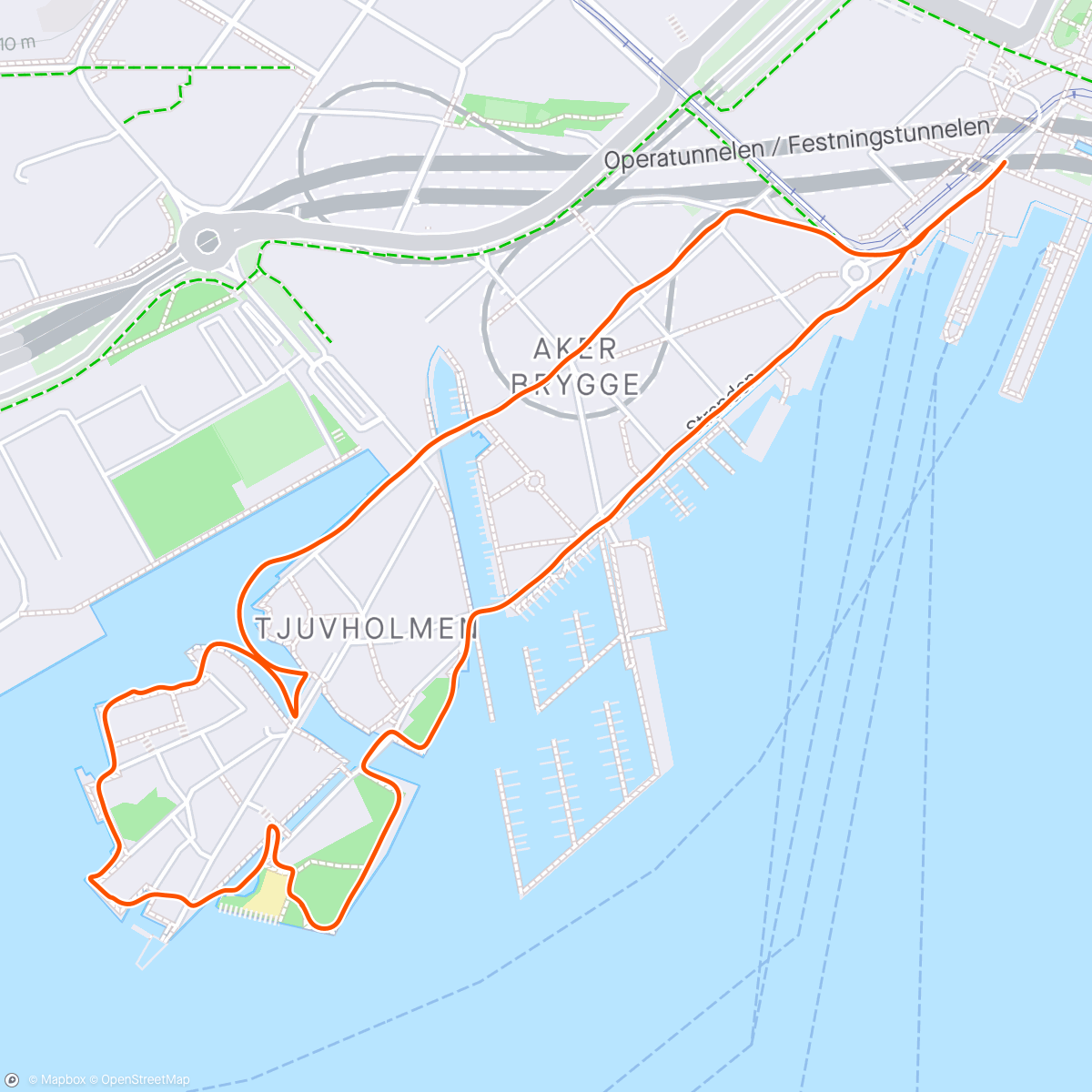活动地图，Morning Run langs havna