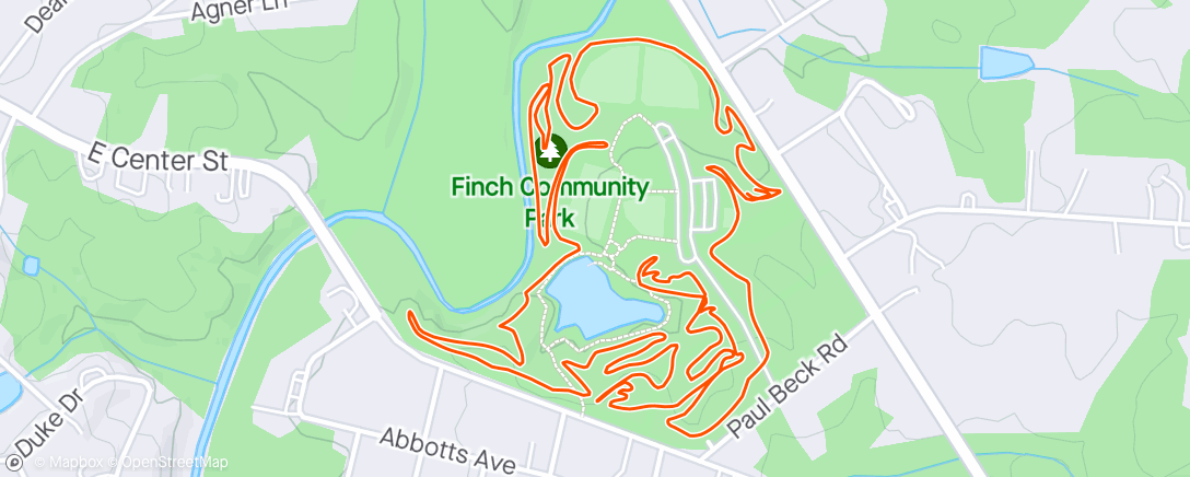 Map of the activity, Afternoon Mountain Bike Ride, computer problem. I did 2 laps