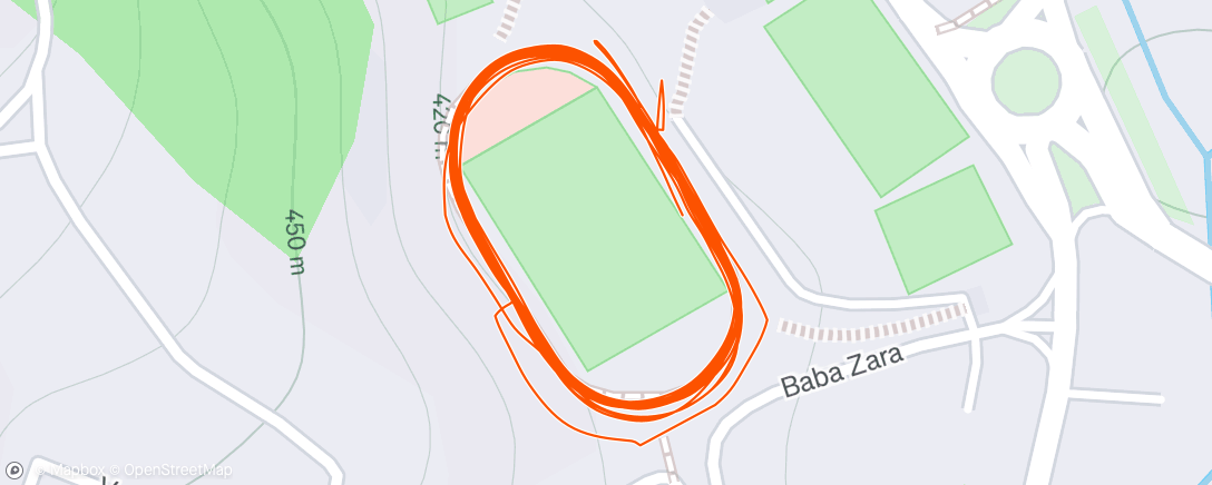 Map of the activity, Evening Run