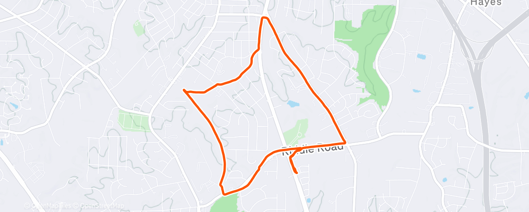 Map of the activity, Afternoon Run